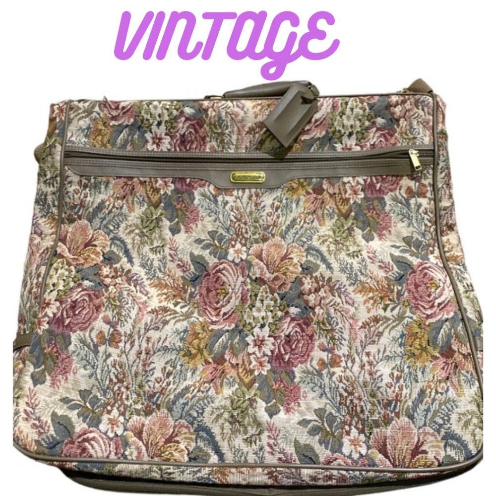 Vintage Jaguar Tapestry Folding Garment Bag